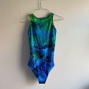 VTG White Stag Tropical Blue/Green Bathing Suit 🌴